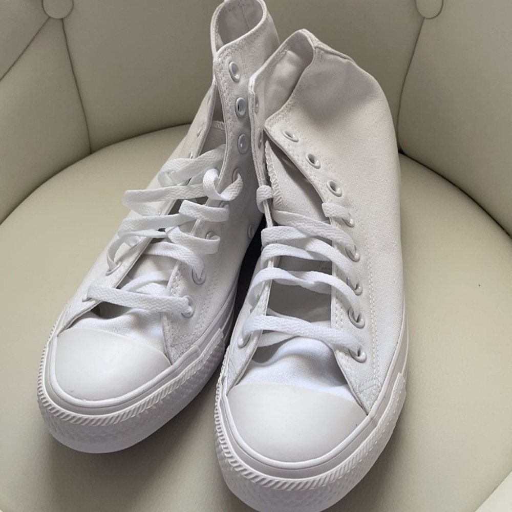 All white chuck taylor high tops brand new with box!